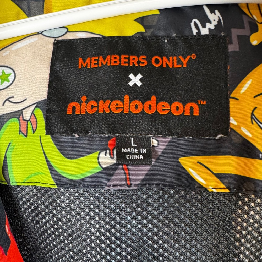 Members Only Nickelodeon Windbreaker Jacket Mens Large Rugrats Hey Arnold - Picture 3 of 6